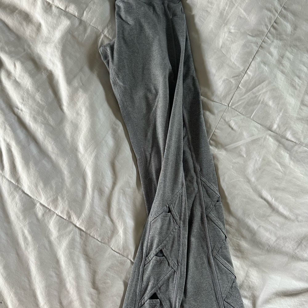 Athleta Gray Leggings with Seam Detail